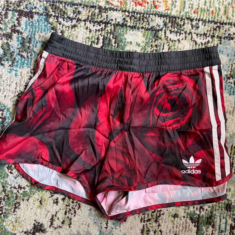 Small silk adidas rose shorts